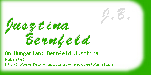 jusztina bernfeld business card